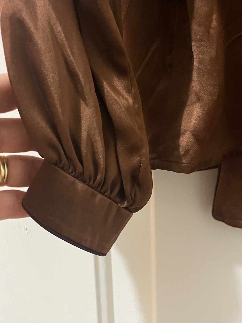 Calvin Klein Brown Silk Blouse - Picture 4 of 6